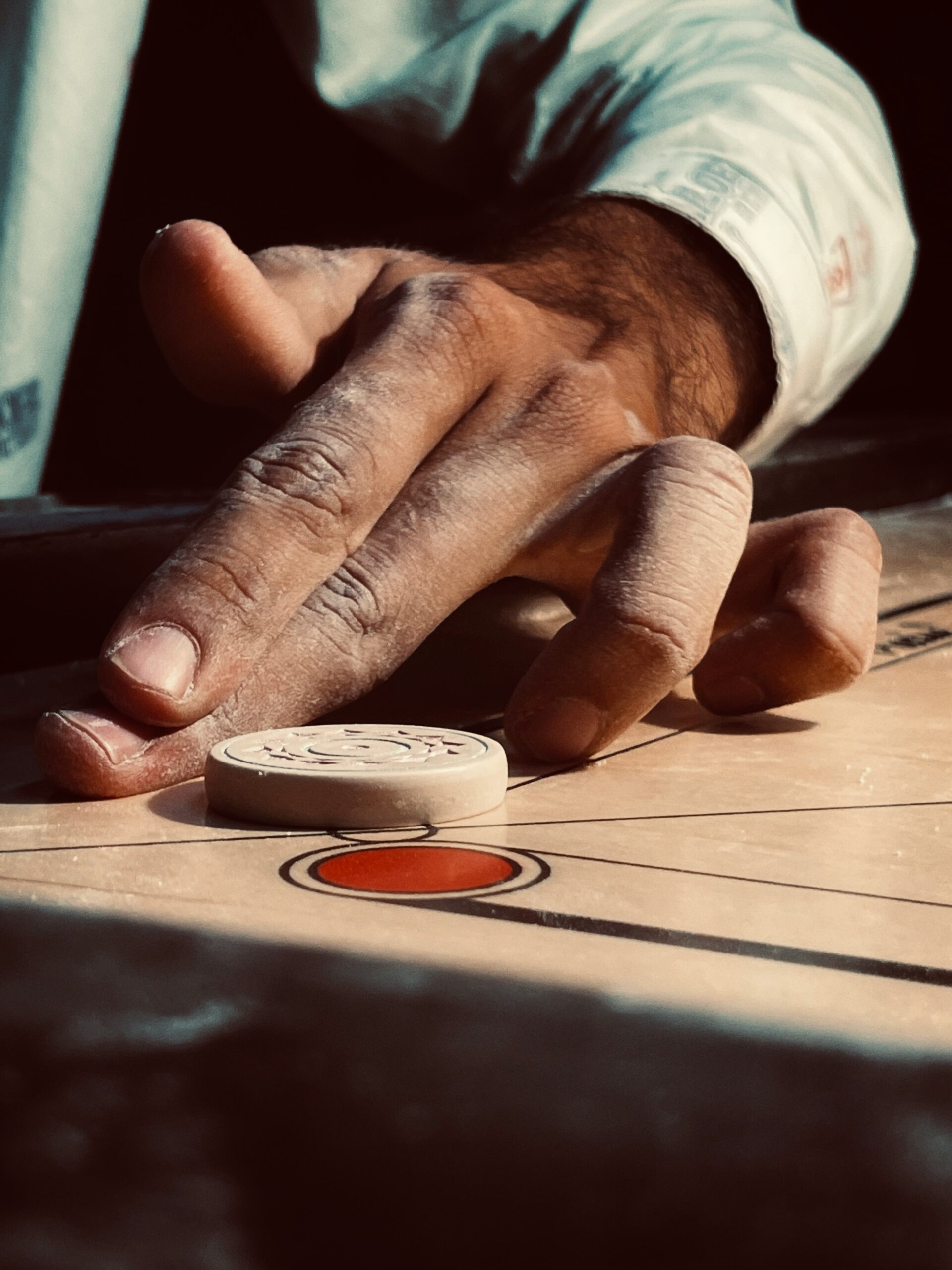 a man’s hand resting